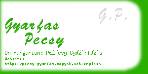 gyarfas pecsy business card